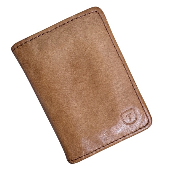 TECOVAS Small Leather Wallet Card Holder One Size in Tan - Picture 2 of 10